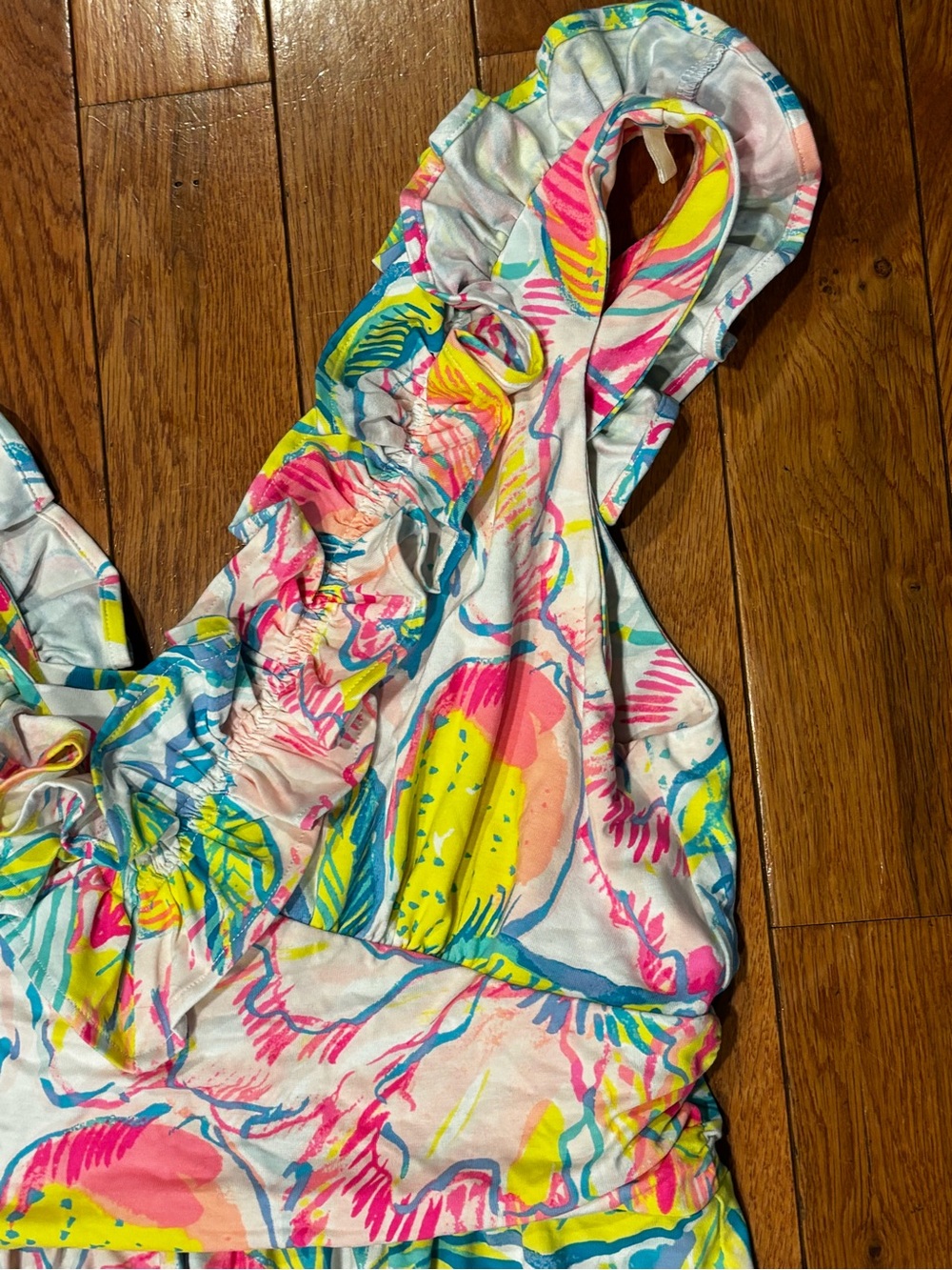 Lilly Pulitzer Bright Pink, Yellow & Blue Tropical Print Dress - Picture 4 of 8